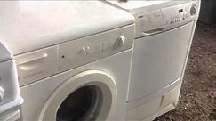 Washers and dryers at work.