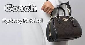 Coach bag Sydney Satchel In Signature Chambray, blue, black, strawberry, white.