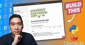 How to build a Currency Converter App | Streamlit #25