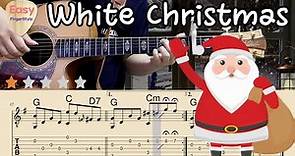 ⛄White Christmas(Lyrics) - Guitar Cover🎄Christmas Songs & Carols🎄Fingerstyle Guitar Tutorial🎄Tabs