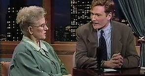 Ann B. Davis with Conan O'Brien 1994
