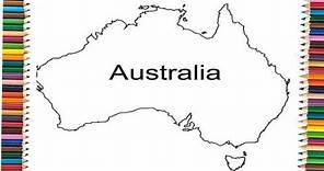 HOW TO DRAW AUSTRALIA MAP, step by step tutorial. ( Focal pencil)