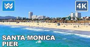 [4K] Santa Monica Pier in Los Angeles, California USA - Walking Tour & Travel Guide 🎧 Binaural Sound