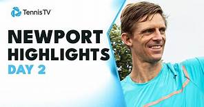 Kevin Anderson Returns To Tennis; Isner & Cressy Feature| Newport 2023 Highlights Day 2