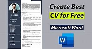 Create Best CV for Free in MS Word | Best CV Format 2022