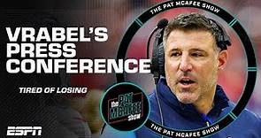 'IT SUCKS TO LOSE'‼️ Mike Vrabel fired back during a press conference 🗣️ | The Pat McAfee Show