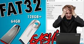 How To Format a 64GB, 128GB, or LARGER USB Flash Drive to FAT32 - EASY!