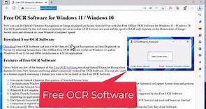 Free OCR Software for Windows 11 or Windows 10