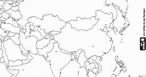 Mapa de Rusia y Asia para colorear, pintar e imprimir