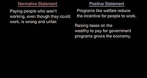 Normative statements vs. positive statements
