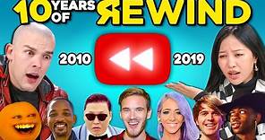 YouTubers React To A Decade Of YouTube Rewind (2010-2019)