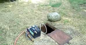 Travaso acqua da cisterna interrata con pompa 12V, acqua piovana di recupero per uso agricolo
