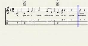 Home On The Range - Easy Ukulele Sheet Music with Tabs & Chords