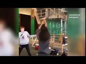 GOTG VOL 2: Zoe Saldana ( Gamora ) vs Karen Gillan ( Nebula ) Behind
the scenes fight choreography