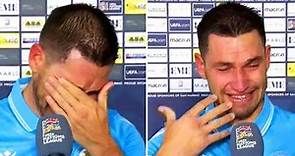 Futbolista de San Marino rompe en llanto tras histórico empate ante Gibraltar