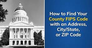 How to Find Your County FIPS Code with an Address, City/State, or ZIP Code | Tutorial