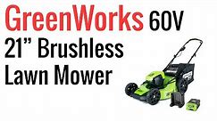 GreenWorks 60V Lithium 21" Brushless, Self-Propelled, Battery-Powered Lawn Mower (MO60L410)