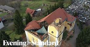 Croatia earthquake: Drone footage shows damage in the Croatian towns of Petrinja and Karavarsko