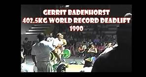 World Record Deadlift by Gerrit Badenhorst 402.5kg (1990)