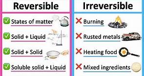 Reversible vs irreversible changes 🤔 | What's the difference? | Learn with examples