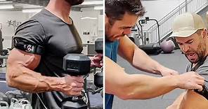Chris Hemsworth Arm Workout with Ross Edgley | Bicep Occlusion Training