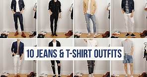 10 Easy Ways to Style Jeans with T-Shirts | Men’s Fashion | Casual Outfit Ideas