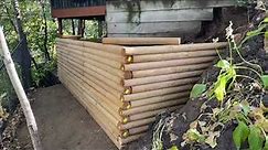 How To Build A Landscape Timber Retaining Wall With Wood Beams