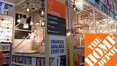HOME DEPOT LIGHTING SECTION LIGHTS LAMPS CHANDELIERS SHOP WITH ME SHOPPING STORE WALK THROUGH 4K