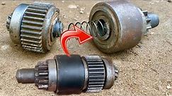 Broken Starter Bendix 2 Piece Repaired & Starter Motor Pinion Gear Repairing & Starter Drive Clutch
