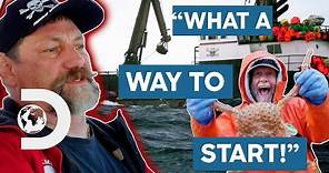 Time Bandits Celebrate With Joy On Their First Crab Hunt Of The Season! | Deadliest Catch