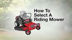 How To Select A Riding Mower