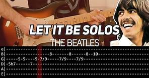 The Beatles - Let it be solos (Guitar lesson with TAB)