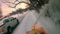 Cub Cadet 2084 and 451 Snowblower Clearing the Sidewalk