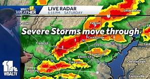 Severe storms move through Baltimore area
