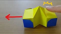 折纸教程：神奇又好玩的折纸碰碰小车，碰它一下就往前走