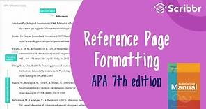APA 7th Edition: Formatting the APA Reference Page | Scribbr 🎓