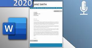 How to Create a Modern Cover Letter 📄 Template in Word (🎙VOICE OVER, 2020) - with downloadlink⬇