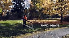 How to work best with a leaf blower.