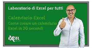 Esercizi Excel - Come creare un calendario Excel in 30 secondi
