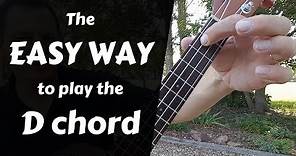 Easy way to play the D chord - Ukulele Beginners lesson tutorial