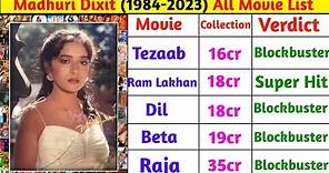 माधुरी दिक्षित (1984-2023) Dixit All Movie List | Madhuri dixit ki sabhi film list mein