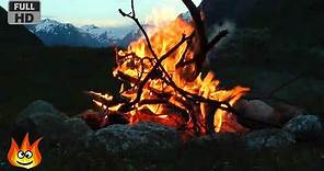 Crackling Mountain Campfire with Relaxing River, Wind and Fire Sounds (HD)