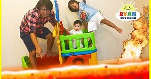THE FLOOR IS LAVA CHALLENGE! Ryan ToysReview Family Fun Kids Pretend Playtime