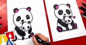 How To Draw Mom And Baby Panda