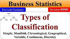 Types of Classification, types of classifying data, method of classification, statistical methods