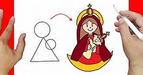Aprende a Dibujar a la Virgen de la Candelaria paso a paso | Dibujos fáciles