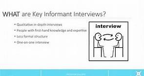 Key Informant Interviews: An Introduction