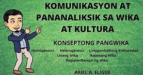 Konseptong Pangwika : Homogenous, Heteregenous, Register/Barayti ng Wika