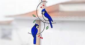 Making a stained glass blue jay