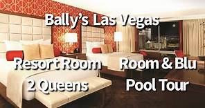 Bally’s Las Vegas - Resort Room 2 Queens & Blu Pool Tour.